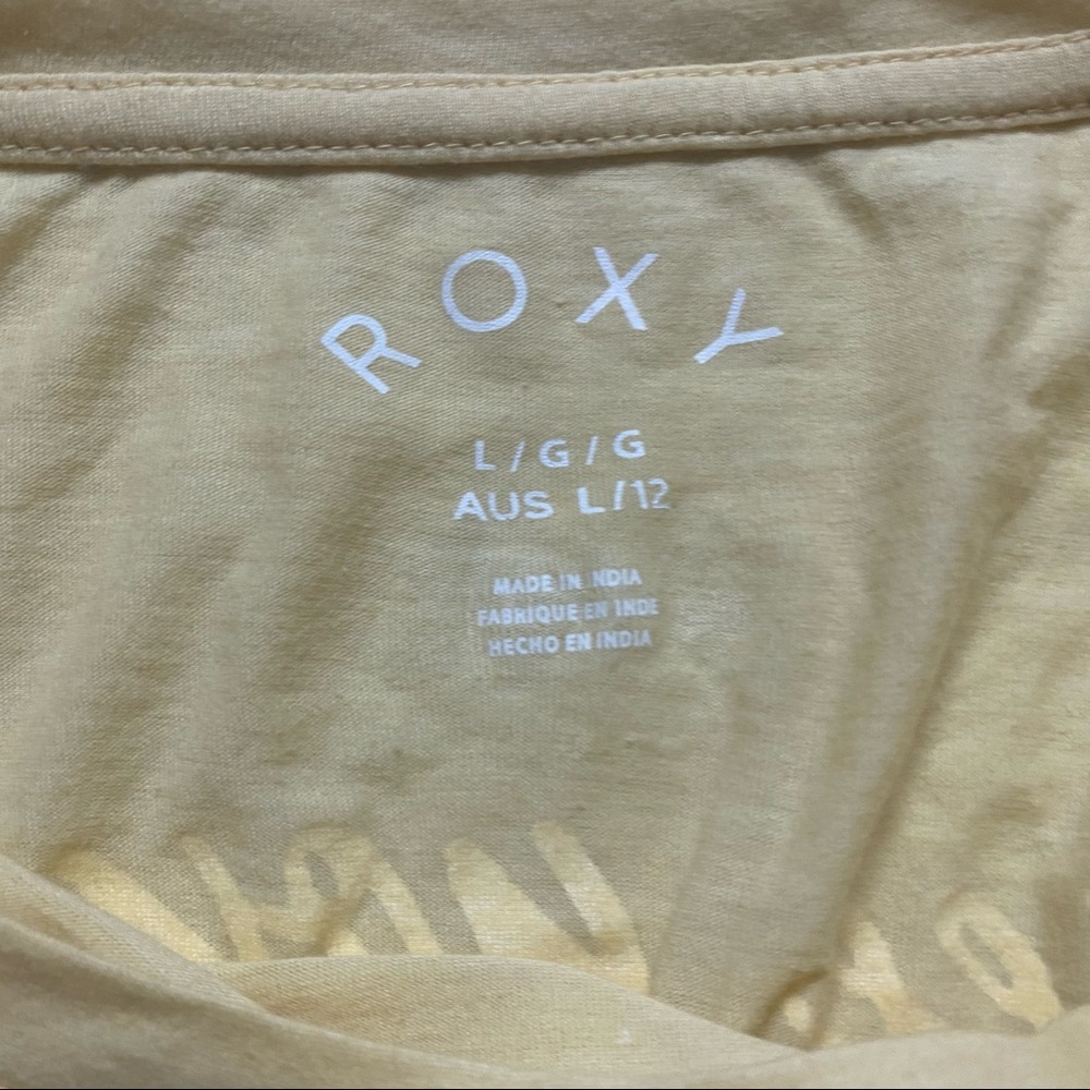 Roxy “See You At Sunset” Yellow Cropped Tee Size L - Picture 7 of 8